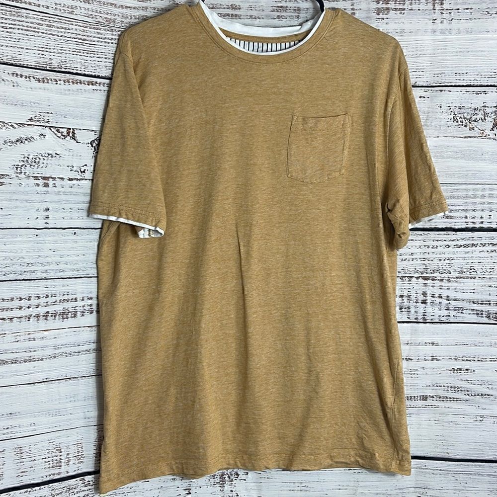 ‎Denim & Flower Ricky Singh Mens T-shirt Sz Large Cotton front pocket crew Neck